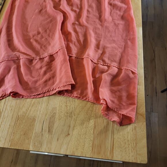 Pink Polyester Sleeveless Midi Dress Turquoise Detail 20" Pit 2 Pit - Picture 3 of 11